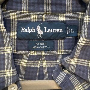 Ralph Lauren Navy & Cream Plaid Blake Button-Down Shirt